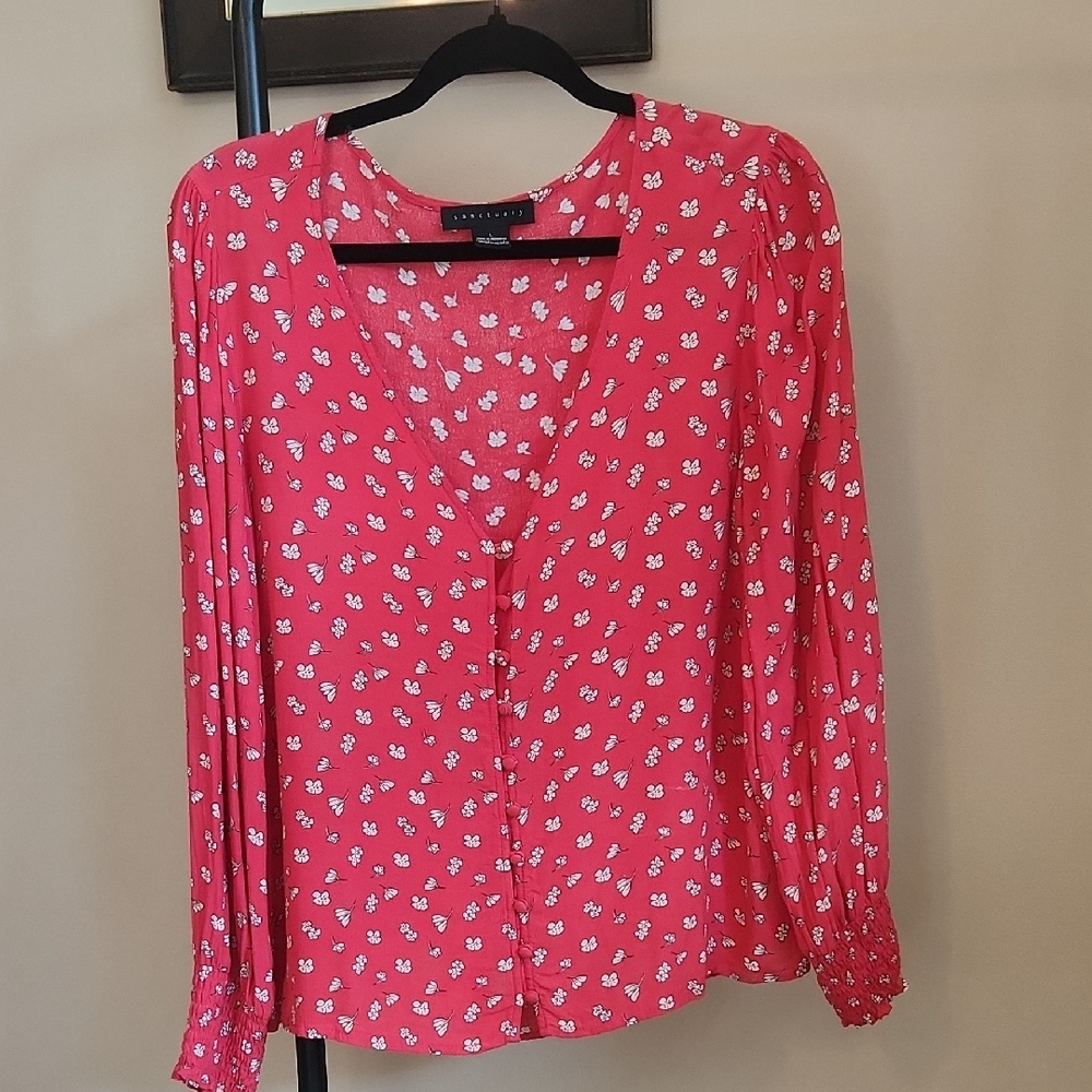 Sanctuary Bright Pink Floral Blouse